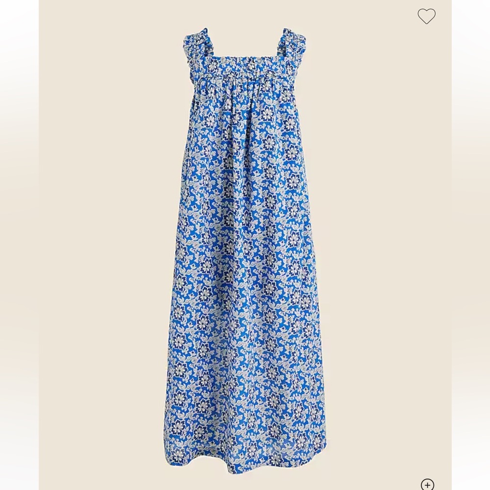 J. Crew Blue Floral Maxi Dress